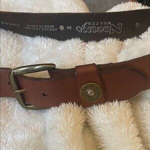 Nocona Brown Leather Belt Bag with Gold Buckle